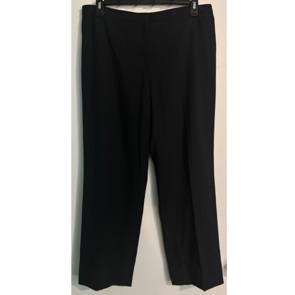 Escada Womens 44 (14 US) Flat Front Black White Dot Zip Virgin Wool Blend Pant